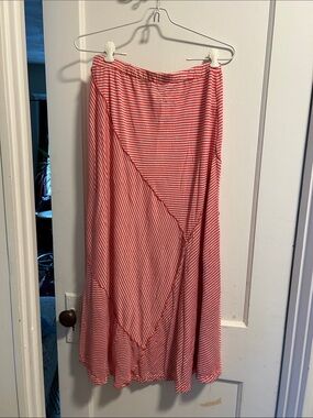 Women’s Red Striped Maxi Skirt